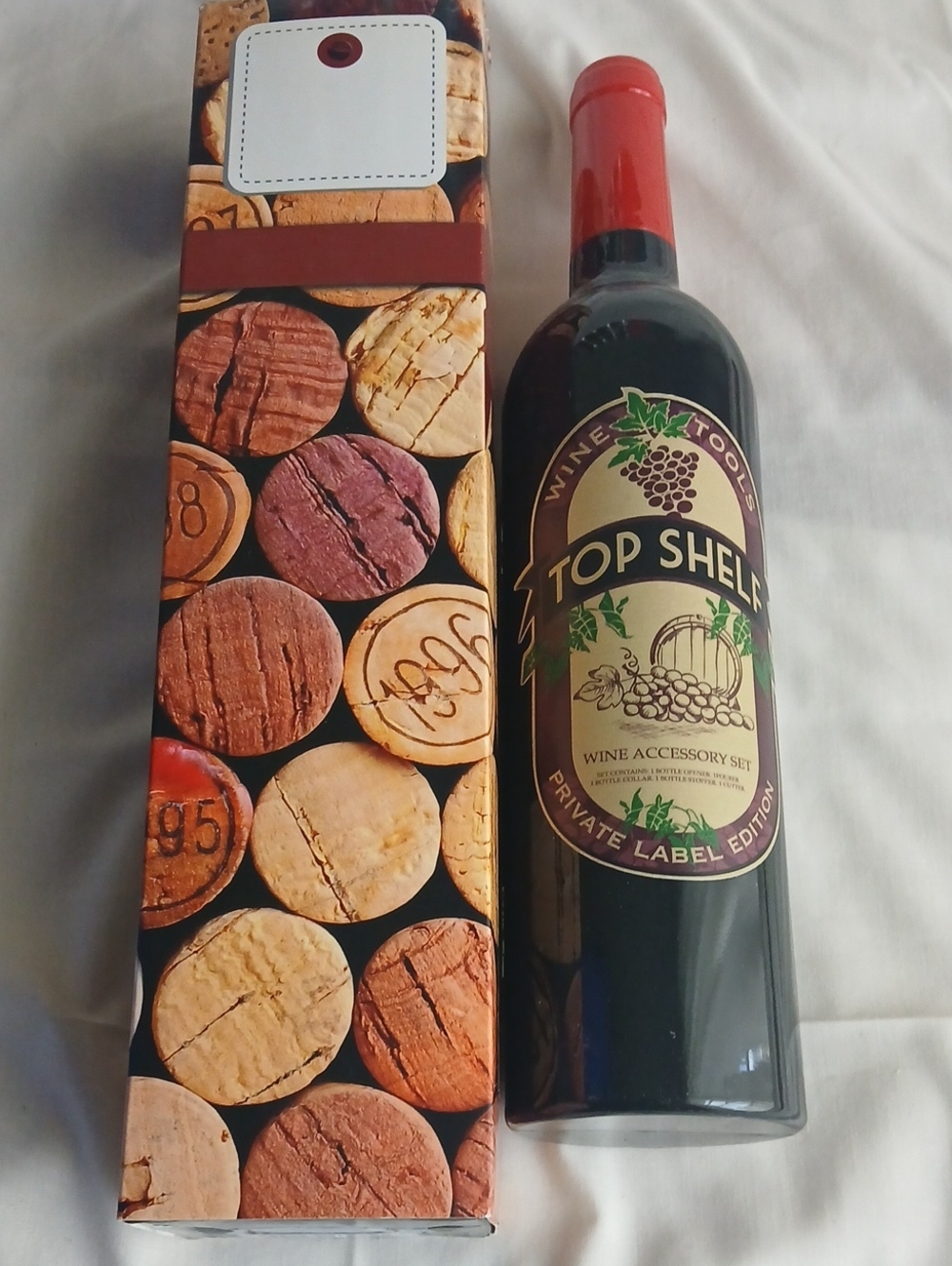 Top Shelf Wine Accessory Set in Black & Brown